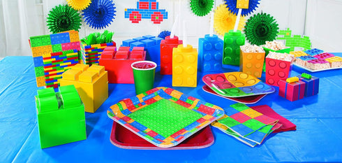 Fun Express Block Party Popcorn Boxes, 24 Pieces, Birthday Party Supplies, Paper Containers