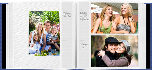 Fabric Frame Photo Album, Sky Blue - 200 Pockets for 4x6 Photos