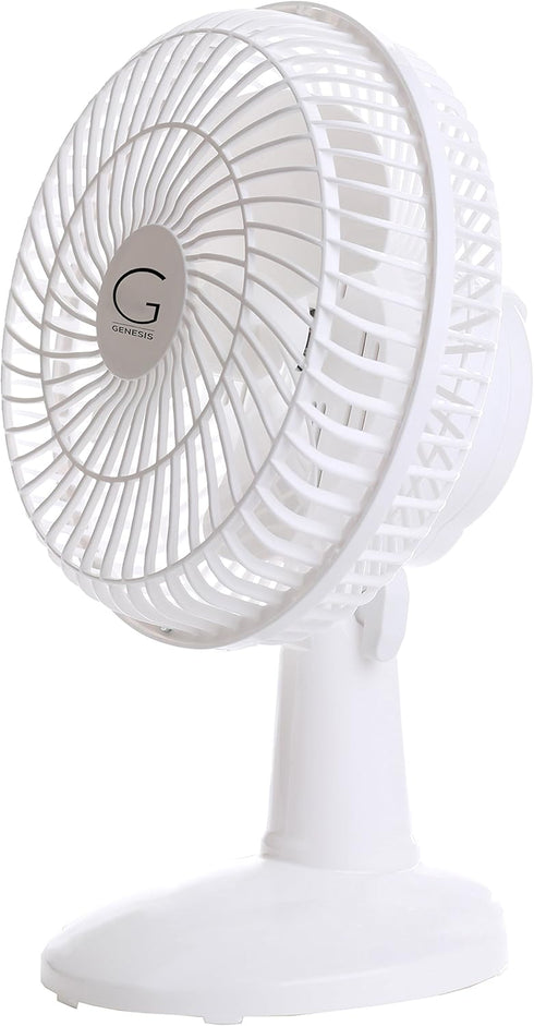 Genesis 6-Inch Clip Convertible Table-Top & Clip Fan Two Quiet Speeds - Ideal For The Home, Office, Dorm, More White by Genesis