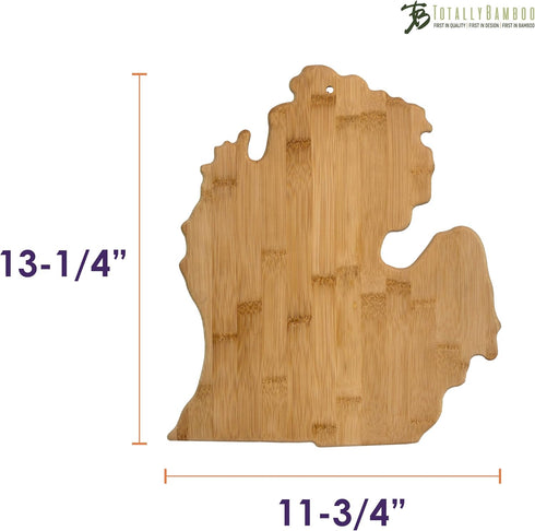 Totally Bamboo Michigan State Shaped Serving & Cutting Board, Large