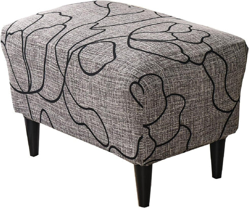 CRFATOP Ottoman Chair Cover Large Ottoman Chair Slipcovers Solid Rectangle Storage Stool