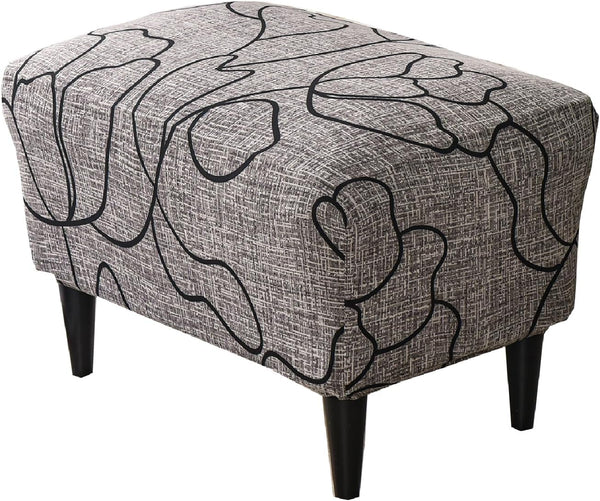 CRFATOP Ottoman Chair Cover Large Ottoman Chair Slipcovers Solid Rectangle Storage Stool