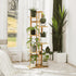 46 Inch 6 DolceLuna Plant Stand Indoor Corner, Tiered Bamboo Plant Shelf Tall, Plant Rack Tier for Multiple Small