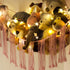 Hammock 8 10 12 Stuffed Animal Corner Net with LED Light - Toy Storage Holder - Pink Cute Room Bedroom Decor for Teen