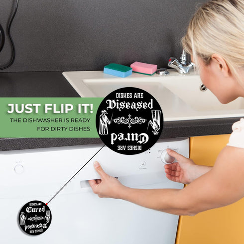Gothic Kitchen Decor Plague Doctor Mask Dishwasher Magnet, Clean Dirty Sign for Home & Office, Ideal Gift for Gothic