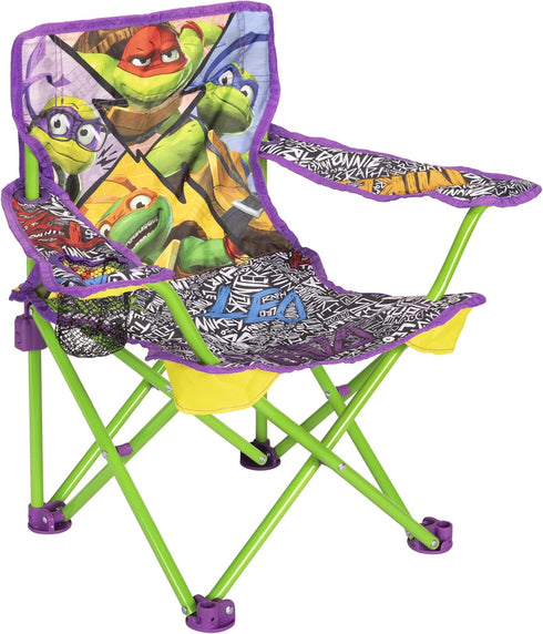 23, 60 lb Teenage Mutant Ninja Turtles Foldable Kids Chair Toddler Camping Chair with Safety Lock, Carry Bag