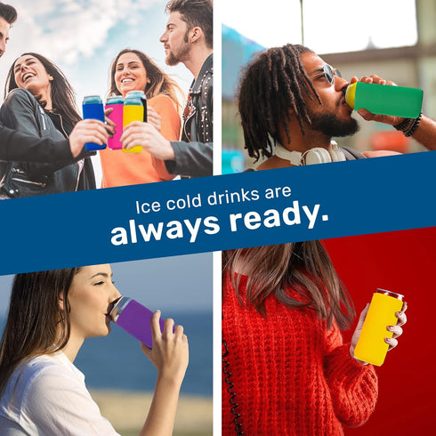 QualityPerfection Slim Can Cooler Sleeves, 6 Units Insulated Neoprene for 12 oz Tall Skinny Beverage