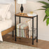 Narrow Side Table, Skinny End Tables with Magazine Holder, Small Sofa Table for Small Spaces, Space-Saving Design, Slim