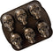 Nordic Ware Halloween Bakeware - Haunted Skull Cakelet Pan in Bronze