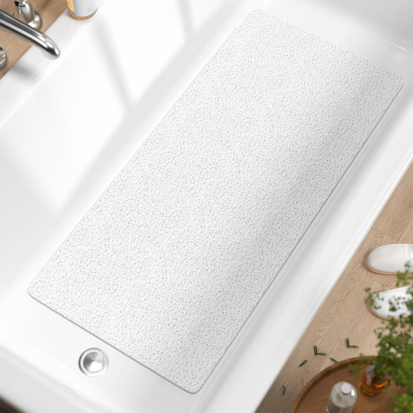 HITSLAM Bathtub Mat Non Slip, 35 x 16 Inch Long Soft PVC