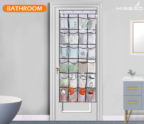 24 MISSLO Over The Door Shoe Organizer Large Mesh Pockets, White