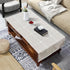 Bzvystux Coffee Table Cloth, Table Cover with Pockets and Tassel,Coffee Grid for Living Room Small Rectangle