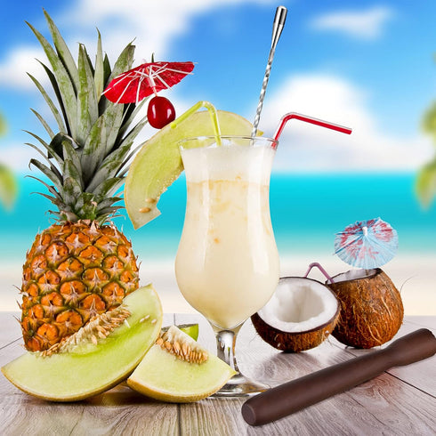 Patelai Wooden Cocktail Drinks Muddler and 12 Inch Bar Spoon, Stainless Steel Shaker Mixing Spoon for Cocktails