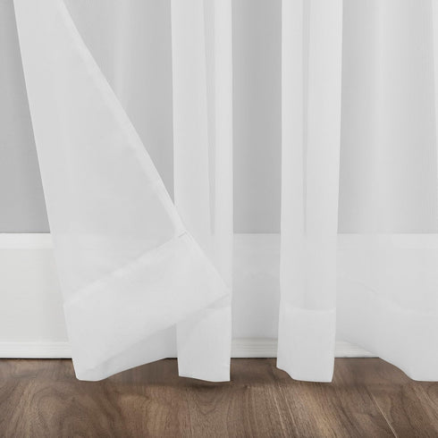 No. 918 Emily Sheer Voile Grommet Curtain Panel - 59" x 63", White