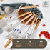 Hvygss 6Pcs Large Silicone Cooking Utensils Set: Heat Resistant Non-Stick with Wooden Handle