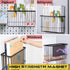 Magnetic Basket Organizer Shelf Rack for Refrigerator, Office File, Plastic Food Wrap Holder with Hooks, Black