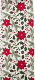 DII Woodland Holly Christmas Holiday Table Runner, 14x72, Poinsettia & Christmas Greenery