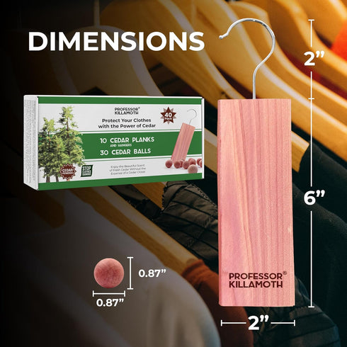 Cedar Blocks and Balls for Clothes Storage, 10 Fresh Cedar Planks and Hangers Plus 30 Cedar Balls for Protection