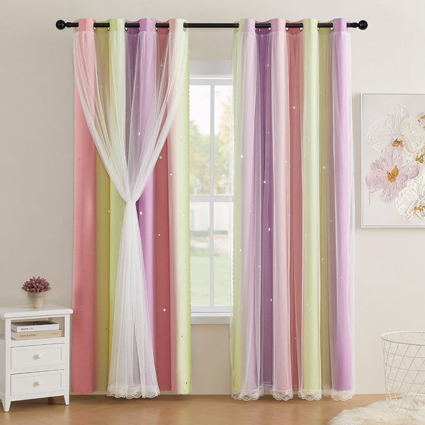 XiDi Curtains for Girls Bedroom Decor Kids Blackout Curtains for Nursery Room