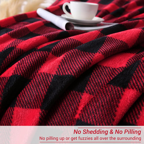 Viviland Checkered Blanket Throw, Soft Fuzzy Cozy Buffalo Plaid Blanket for Couch, 50x60 Inches