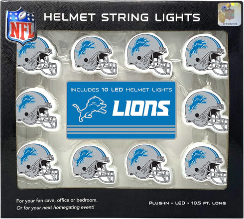 NFL LED Helmet String Lights with Adaptor Plug Included, Battery Operated Football
