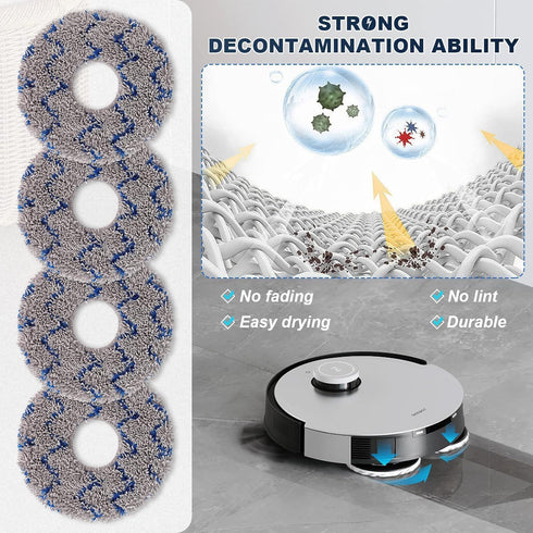 Replacement Accessories Kit for ECOVACS DEEBOT X1 Omni Turbo T10 T20, 1 Main Brush, 6 Side Brushes, 4 Filter, 4 Mop Pads