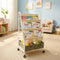 EARLY MINDS 3-Tier Kids Bookshelf with Storage, Wheels & Handle, Montessori Sling Book Organizer