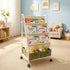 EARLY MINDS 3-Tier Kids Bookshelf with Storage, Wheels & Handle, Montessori Sling Book Organizer