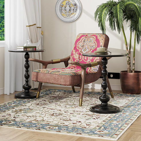 Simple Trending Small Side Table, Round Drink Table End Table, Sofa Table TV Tray Table, Pedestal Coffee Table
