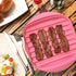 Microwave Bacon Tray with Splatter Lid, Quick and No Mess, Cooker for Crispy Bacon in Minutes, Pink