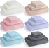 Peryiter 24 Pcs Bath Towels and Washcloths 6 Sets Microfiber Bathroom Beach