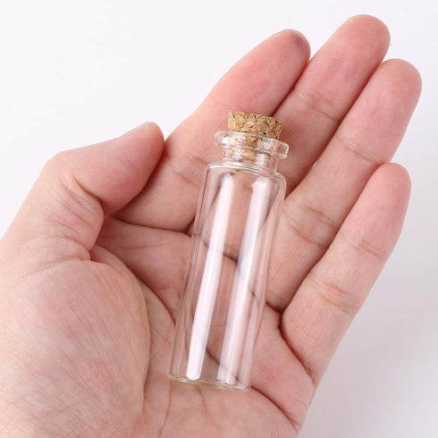 MaxMau 24 Sets Tiny Vials 15ml Mini Glass Bottles with Cork Stoppers for Wedding Favors Art Crafts DIY Decoration
