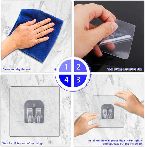 YeeBeny KINCMAXSMARTAKE, 4 pack Corner Shower Caddy Adhesive Sticker Hook Mount for Shower Caddy Basket Bathroom Shelf