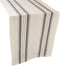 Gray Beige Stripped Farmhouse Cotton Table Runner, Dresser Scarf, Rustic Décor (17Wx54L)