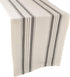 Gray Beige Stripped Farmhouse Cotton Table Runner, Dresser Scarf, Rustic Décor (17Wx54L)