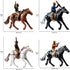 Set 4 FUNSHOWCASE Western Cowboys Gunslingers with Horses Miniatures for Fairy Garden, Cake Topper, Toy, Aquarium