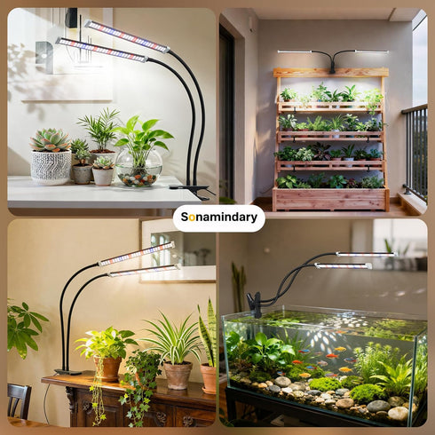 120 5700K 5-Level Dimmable, 4/8/12H Grow Light for Indoor Plants, LEDs Full Spectrum Plant Lamp with Red Blue White