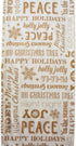 DII Gold Holiday Collage Christmas Table Runner, 14x72, Metallic Fabric Kitchen Décor