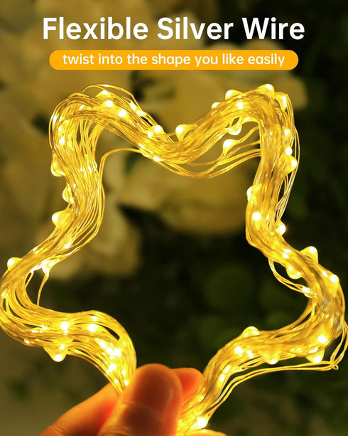 Blingstar USB Powered Fairy Lights, 2 Pack 33Ft 100 LED Mini String Lights for Indoor Decoration, Warm White