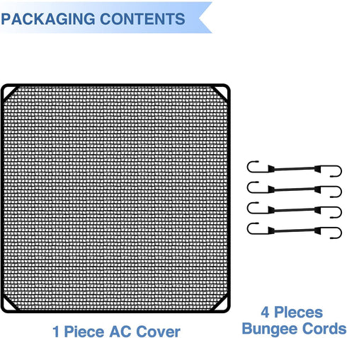E&K 36"x36" Outdoor AC Unit Cover, Compressor Mesh Top Cover with Bungee Cords for Leaf Dust Protection