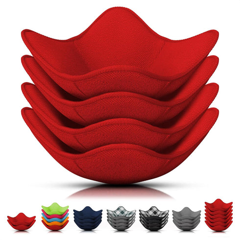 4 Pcs Microwave Bowl Holders for Hot Food Microfiber Fabric Heat-Resistant Hot