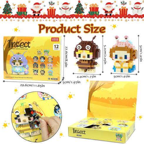 weallbuy 12 Packs Set, Building Blocks Valentines Party Favor for Kids, Valentines for Kids Classroom, Birthday Advent