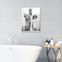 Funny Horse Bathroom Canvas Wall Art, Black and White Horse Sitting on Toilet Artwork, 12" x 16" Ready to Hang