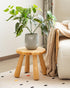 NKGIAG 10" (1 Pack) Small Solid Wood Stool, Round Wooden Step Stool for Kids & Adults, Sturdy Plant Stand, Low Sitting