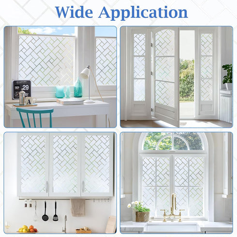 Coavas Non-Adhesive Frosted Glass Window Film & Privacy Film for Home & Office 23.6"x78.7" Easy DIY Installation