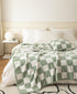 Ultra Soft Cozy Buffalo Checkerboard Grid Fluffy Microfiber Queen Size Bed Blanket
