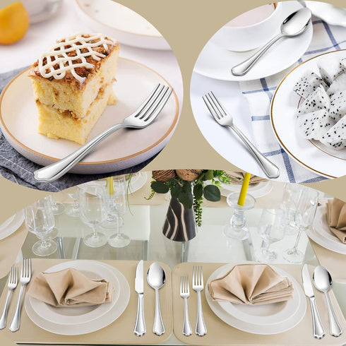 LIANYU 10-Piece Silverware Set - Stainless Steel Flatware Cutlery for 2, Dishwasher Safe, Mirror Polished