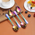 Berglander Rainbow Teaspoons Set of 4, 6.5" Stainless Steel Titanium Plating, Colorful Easy To Clean Silverware