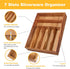 Kitchen Drawer Organizer - Acacia Silverware Holder, Extra Deep Grooved Divider, 7 Slots Cutlery Organizer Flatware Tray