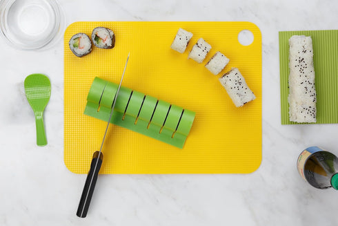 Sushi Making Kit, Home Cooking Gift Set for Kids and Adults, Silicone Sushi Roller with Recipe Book